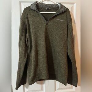 Eddie Bauer Men's Green Zip-Up Sweater